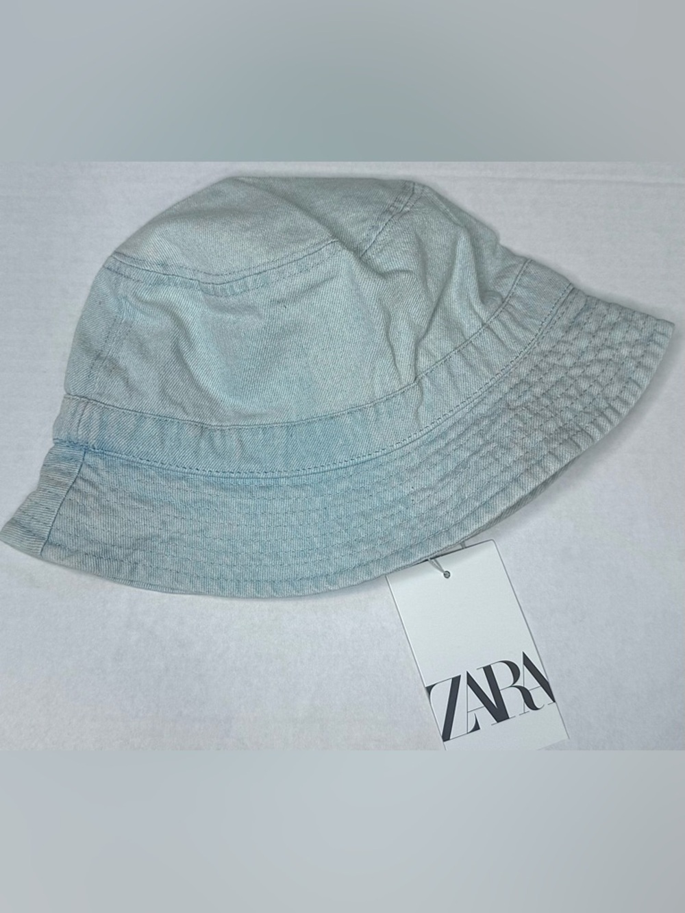 Zara Kids Denim Bucket Hat Size 10-14 NWT Light Wash